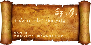Szánthó Gergely névjegykártya